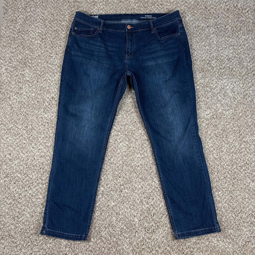 Mugsy Jeans Mens 42x30‎ Blue Kinzies Stretch Denim Straight Leg Pants Casual